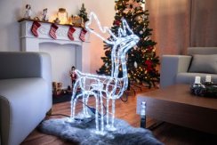 Dekorace MagicHome Vánoce, Sob, 216 LED studená bílá, s otočnou hlavou, 230V, 50 Hz, exteriér, 64,50x44,50x84 cm