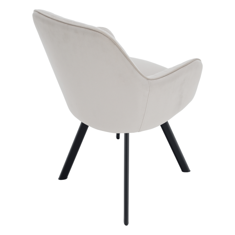 Designer-Sessel, beige Samtstoff, AURIL