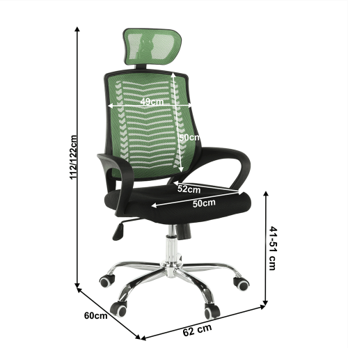 Uredska stolica, zelena/crna/krom, MISLET TIP 1