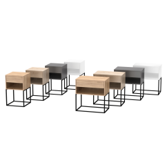 Nachttisch/Beistelltisch, Artisan Eiche/Schwarz, ARTI TYP 2