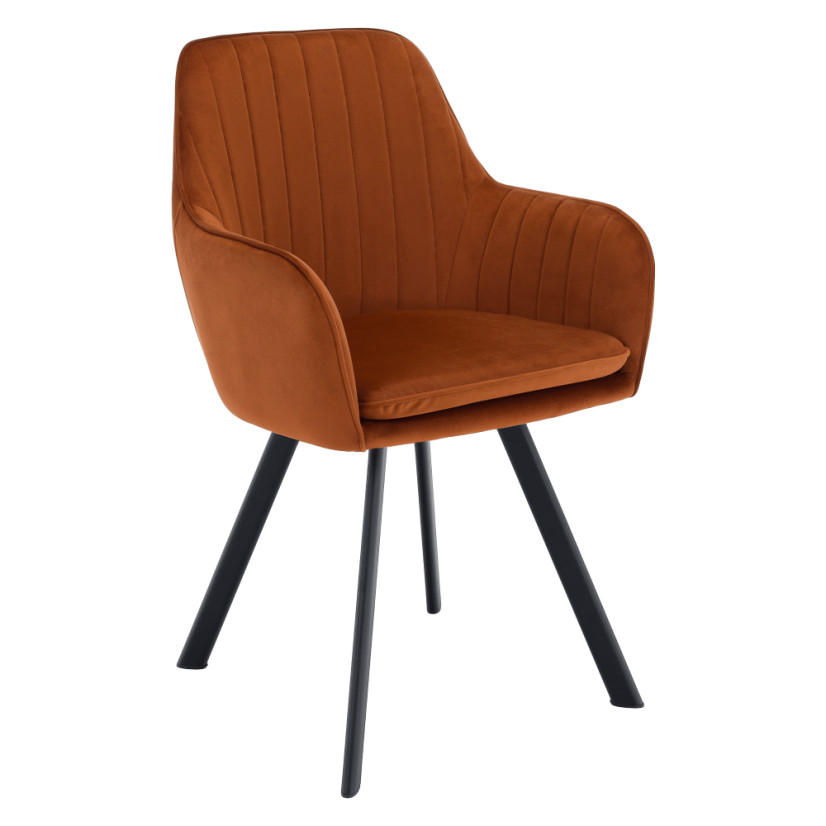 Designer-Sessel, Terrakotta-Samtstoff, AURIL