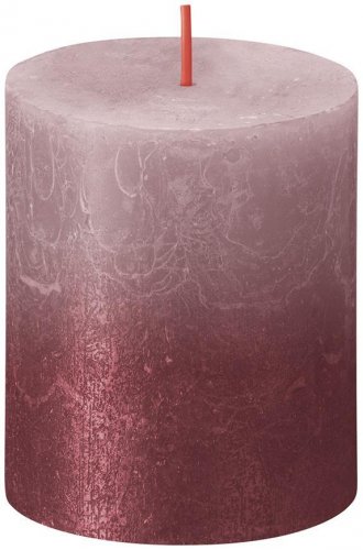 Sviečka bolsius Rustic, Vianočná, Sunset Ash Rose+ Red, 80/68 mm