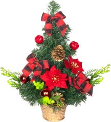 Braduleț MagicHome de Crăciun, împodobit, roșu, 41 cm