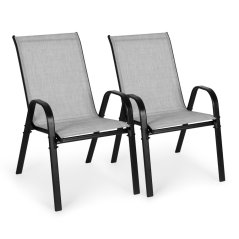 Set de 2 scaune de grădină gri deschis