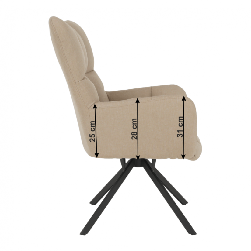 Designer-Drehstuhl, beige/schwarz, KOMODO
