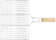 Strend Pro Grill, Fleischgrill mit Holzgriff, 41x60x1,5 cm