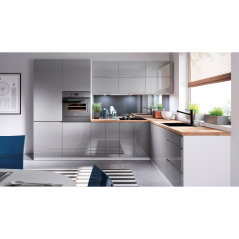 Oberschrank, Weiß/Grau Extra Hochglanz, AURORA G60KN