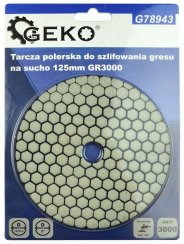 Disc de șlefuit diamantat 125 mm, granulație 3000 Velcro, șlefuire uscată, GEKO