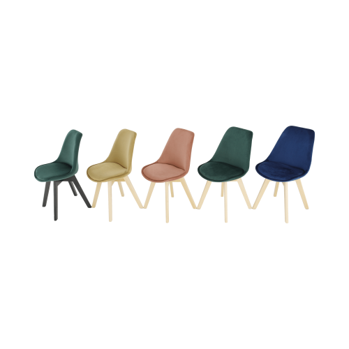 Krzesło, szmaragdowa tkanina Velvet/buk, LORITA
