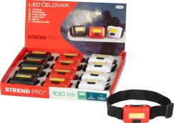 Čelovka Strend Pro Headlight, COB LED, 3xAAA, 6x4x1,8 cm, mix farieb (čierna, biela, červená), Sellbox 12 ks