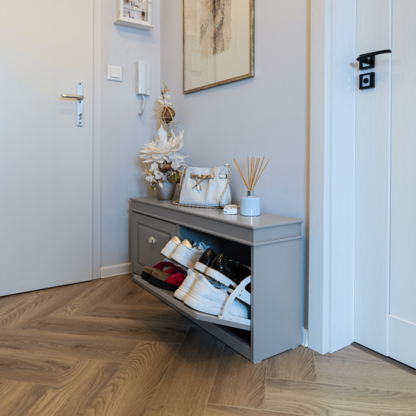 Schuhregal, 2-reihig, grau, SEBER TYP 4 (akce)