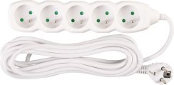 Kabel DG-F805B L-5 m, podaljšek, bel, 5x vtičnica