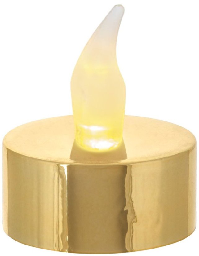 MagicHome Weihnachtskerzen, LED-Tee, 2er-Set, Gold, für das Grab, bewegliche Flamme (akce)