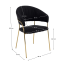 Designer-Esszimmerstuhl, schwarzer Samtstoff/Gold-Chrom-Gold, DASMIN TYP 1