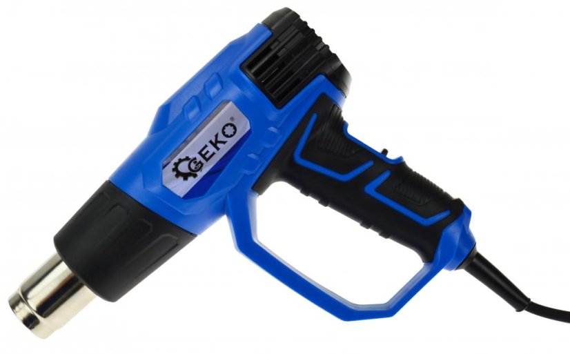 Heißluftpistole 2.000 W, 4 Düsen, 2 Temperaturstufen, 350/550 C°, Schutzhülle, GEKO