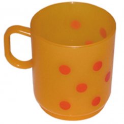 Otroška skodelica UH 250 ml oranžna BODKY