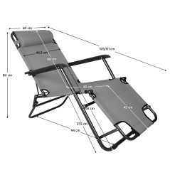 Gartenliegestuhl, grau, REGED