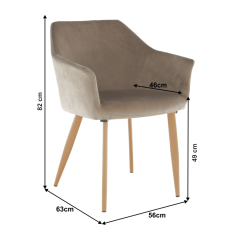 Sessel, Stoff Taupegraubraun/Buche, ODOVEL