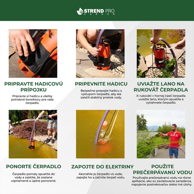 Pumpa Strend Pro Garden, 900W, 20000 l/h, kabel 10 m, mulj, sa nožem, za septičku jamu-POSEBNA PONUDA