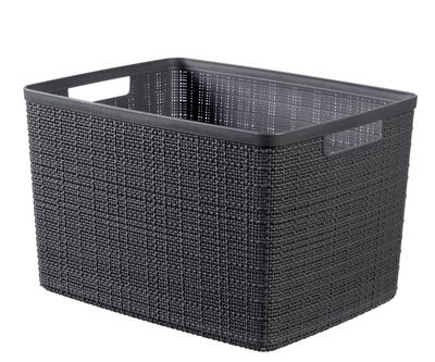 Basket Curver® JUTE L, 20 lit., sötétszürke, 28x36x23 cm