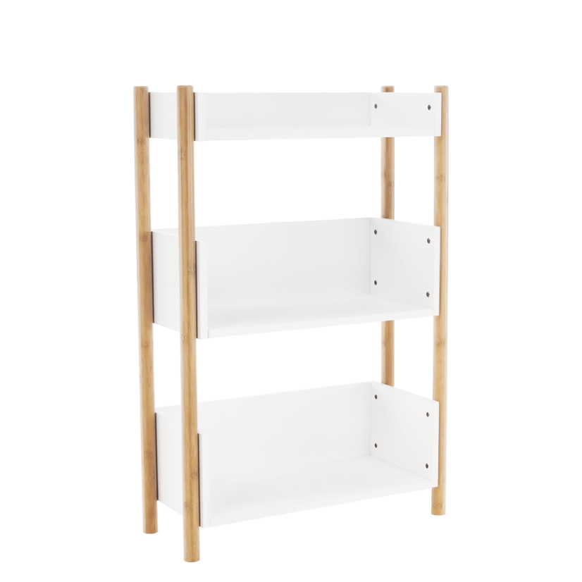 3-Fach-Regal, Bambus natur/weiß, BALTIKA TYP 2