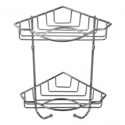 Kupaonska polica 2-etažna kutna kromirana 22,5x14,8x30 cm KLC