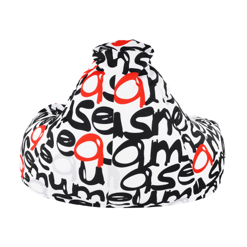 Sedežna vreča, bel/črn/siv/rdeč vzorec, ELION