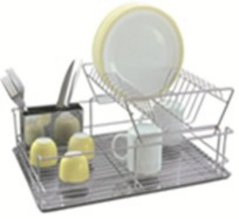 Bodenabtropfgestell für Geschirr 47x32x22 cm Chrom / Edelstahltablett