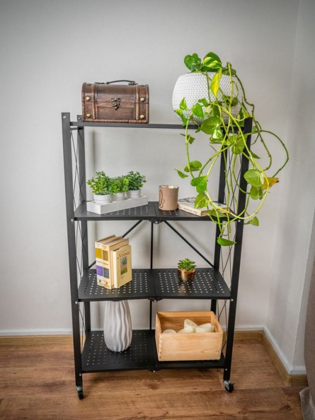 Regale RAW4T, Metall, 4 Fachböden, 1270x720x340 mm, max. 50 kg/Boden, tragbar, auf Rollen