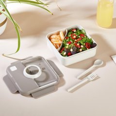 Cutie/recipient pentru gustări cu tacâmuri UH 17x17x9cm