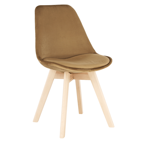 Krzesło, brązowa tkanina Velvet/buk, LORITA
