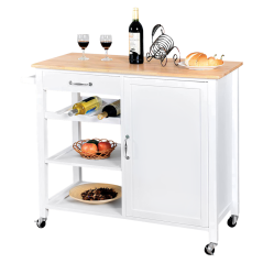 Servirni voziček, bel/naraven, ROBINS