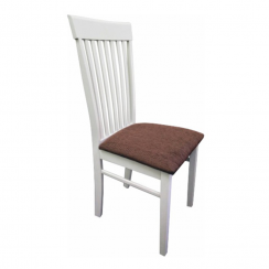 Židle, bílá/hnědá látka, ASTRO NEW