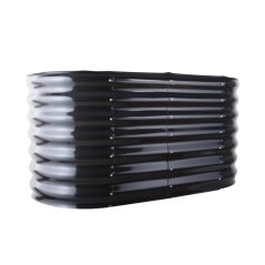 Podignuta čelična ovalna cvjetna gredica 120x60x45cm siva - antracit GARDENKUS (akce)