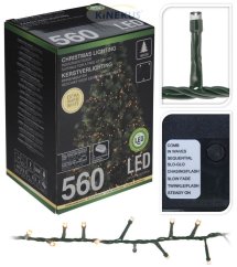 Weihnachtslicht 560 LED extra warmweiß, 11 m, mit Funktionen, für 180 cm Baum, außen/innen