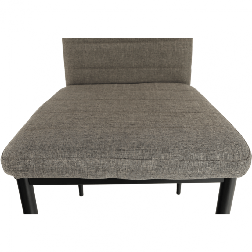 Stuhl, brauner Stoff/schwarzes Metall, COLETA NOVA
