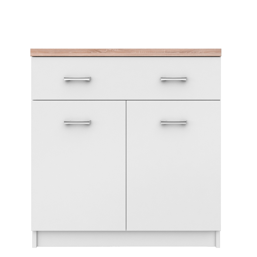 Komoda 2D1S, bijela/hrast sonoma, TOPTY TIP 14