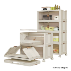 Dulap pliabil, alb/maro, plastic, POSA TYP 1