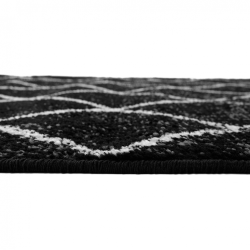 Tepih, crni/uzorak, 67x120 cm, MATES TIP 1