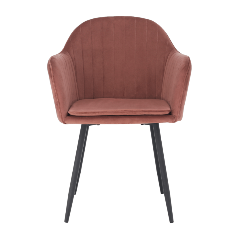 Dizajnerski fotelj, rožnato rjavo blago Velvet, ZIRKON - AKCIJA