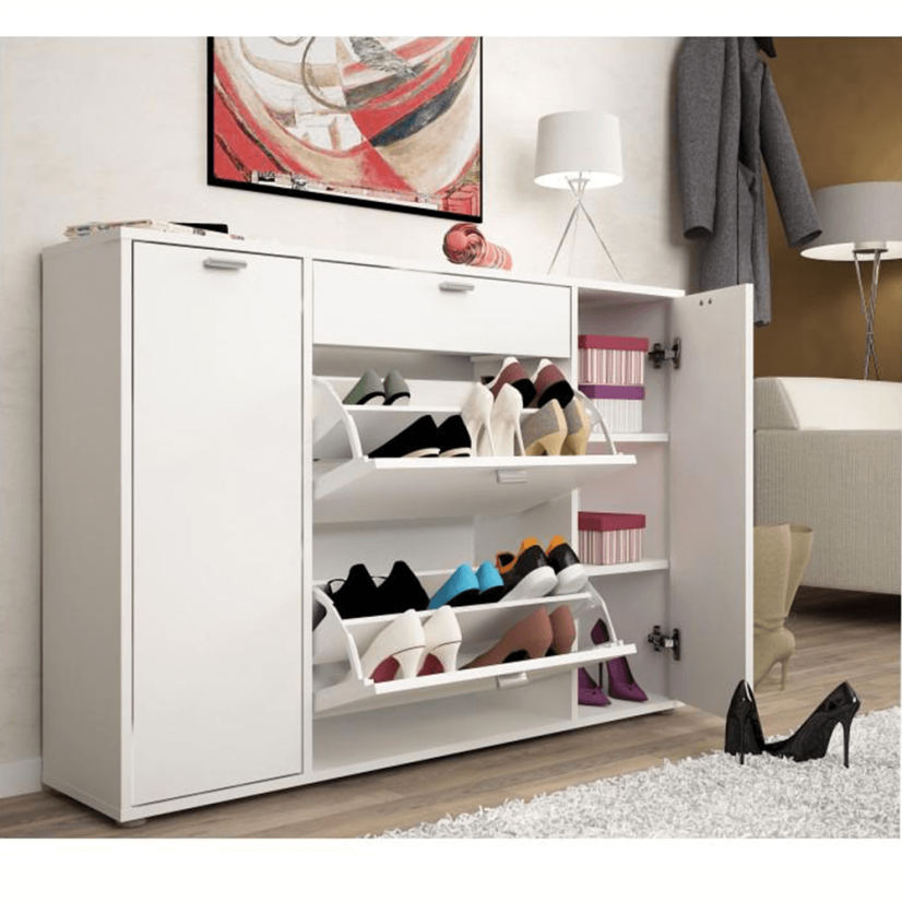 Schuhregal, weiß, ANABELA (akce)