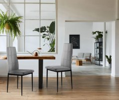 Súprava 4 čalúnených stoličiek, sivá