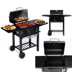 Charcoal garden grill with lid, adjustable grate, thermometer and ash collector, MultiGarden (akce)