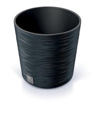 Kvetináč UH o250 mm FURU ROUND antracit výška 247 mm s vložkou KLC
