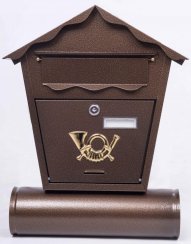 Poštovní schránka domeček 360 x 460, hnědá, ST 101