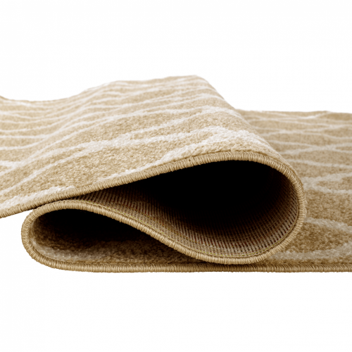 Koberec, béžová/vzor ve slonovinové, 100x150, NALA