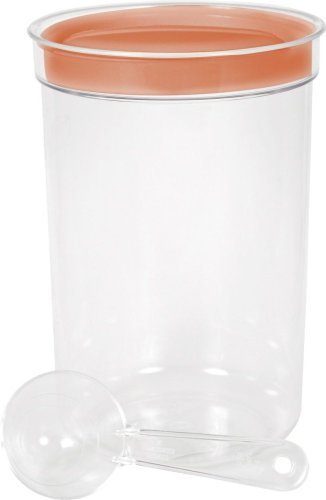 Curver® DRY FOOD puszka 1700 ml z miarką, mieszanka kolorów miętowo-szarych i brzoskwiniowych, 13x19 cm