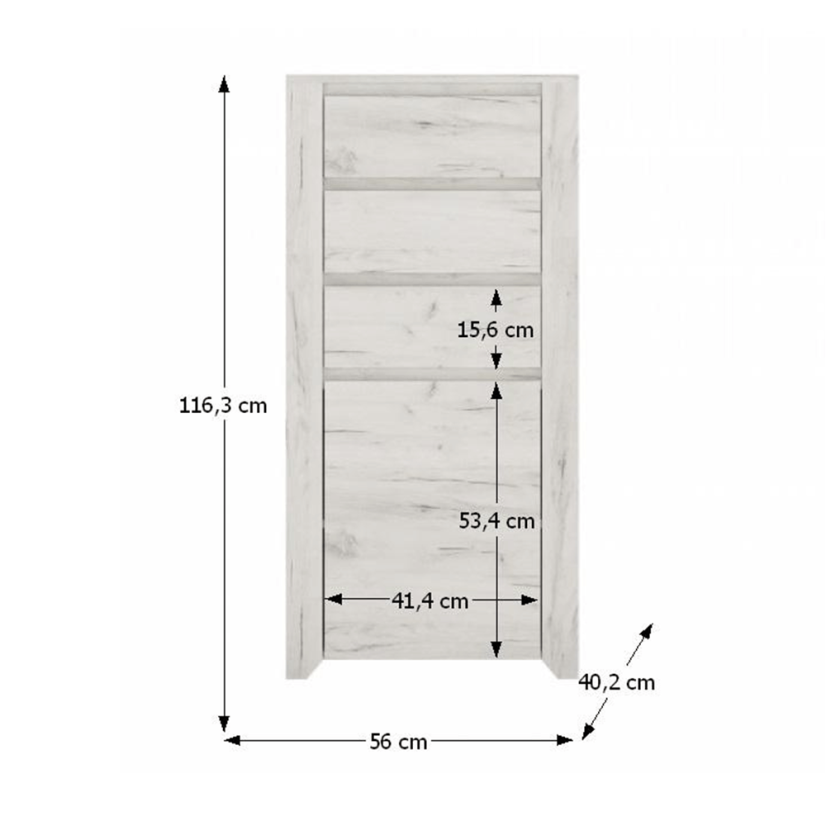 Komoda tip 35, bijela craft, ANĐEO