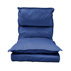 Leżanka składana na podłodze, tkanina aksamitna niebieska, ULIMA - WYPRZEDAŻ