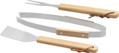 Strend Pro Grillbesteck-Set, zum Grillen und Braten, mit Holzgriff, 3-teilig